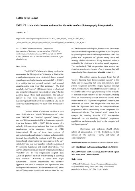 (PDF) Letter to the Lancet INFANT trial - wider lessons and need for the reform of ...