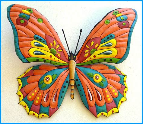 Metal Art Painted Metal Butterfly Wall Hanging Metal Art