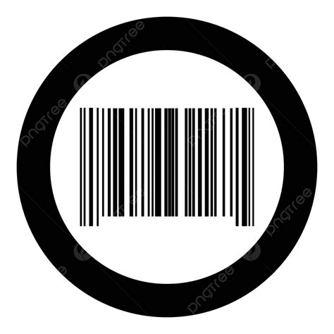 Round Icon Featuring A Black Barcode Design Single Digital Retail Vector, Single, Digital ...