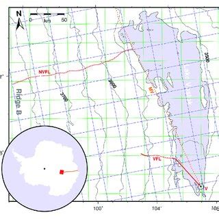 | Map of the region under investigation. V: Vostok station; tiny red... | Download Scientific ...