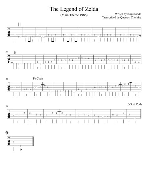 The Legend of Zelda Sheet music for Guitar (Solo) | Musescore.com