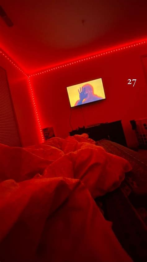 Red Led Lights Bedroom Aesthetic, Chill Room Aesthetic, Led Lighting Bedroom, Aesthetic Colors ...