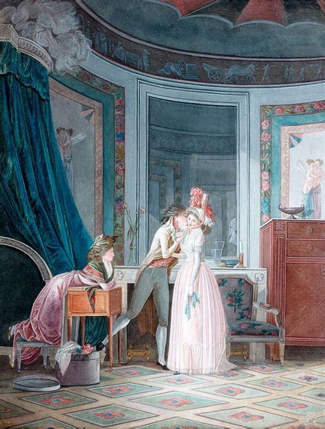 ca. 1780-90's - 'Interior scene' by Jean-Baptiste Mallet (1759-1835). Late Rococo, early ...