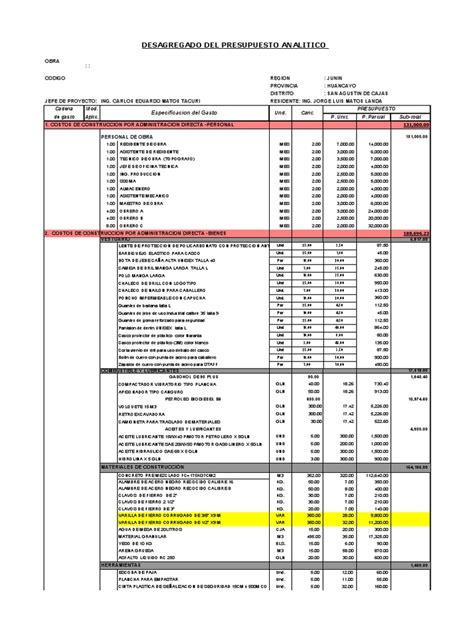 ANALITICO | PDF | Presupuesto | Líquidos