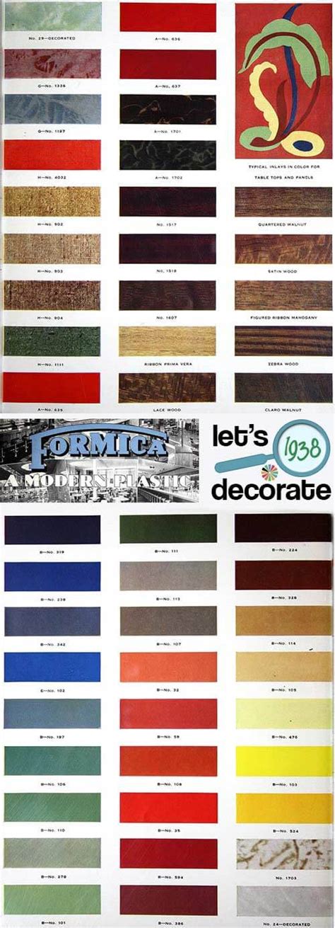 Formica catalog from 1938 - 50 colors and designs - 12 pages - Retro ...