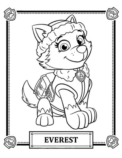 Everest Paw Patrol Coloring Page - Free Printable Coloring Pages for Kids