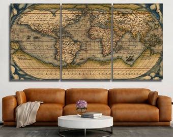 World map canvas | Etsy