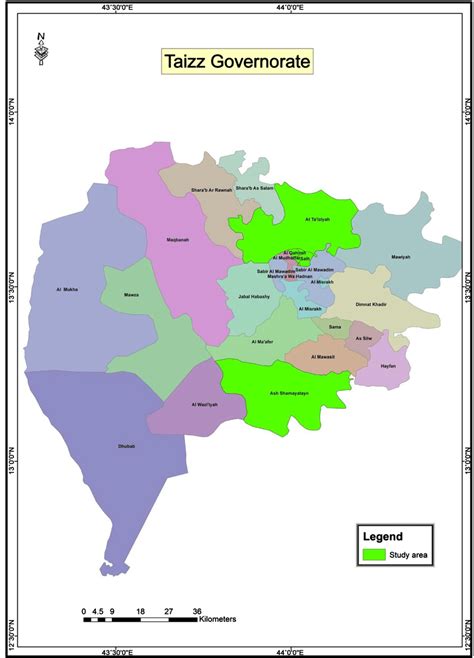 Map: Taiz Governorate. Republic of Yemen-Study area. | Download Scientific Diagram