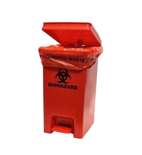 Biohazard Bin with Foot Pedal | Foot-Operated Garbage Bin