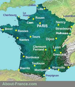 France mileage chart with distances in miles - About-France.com