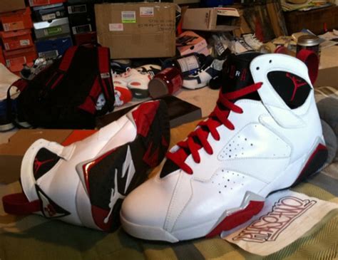 Air Jordan VII: White / Red / Black / Grey - CDP Sample - Air Jordans ...