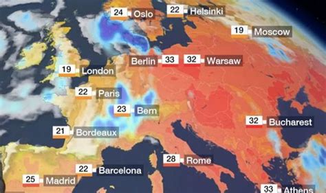 BBC Weather forecast: Europe split as 33C heatwave cripples east while ...