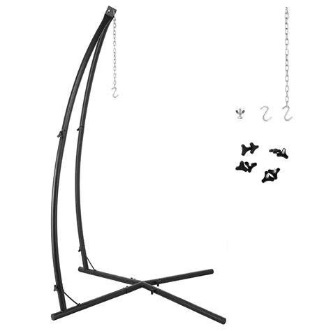 Buy GARTIO Hammock Chair Stand, C hanging tree tent Stand, Heavy-Duty Steel Hammock Rack ...