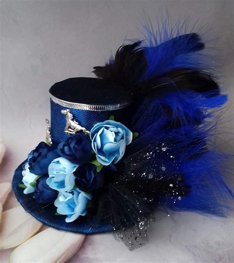 Mini top hat , Dark blue mini top hat , Derby mini top hat ,Headband ...