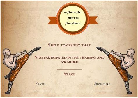 Martial arts award certificates– 20 + Different Templates for you to ...