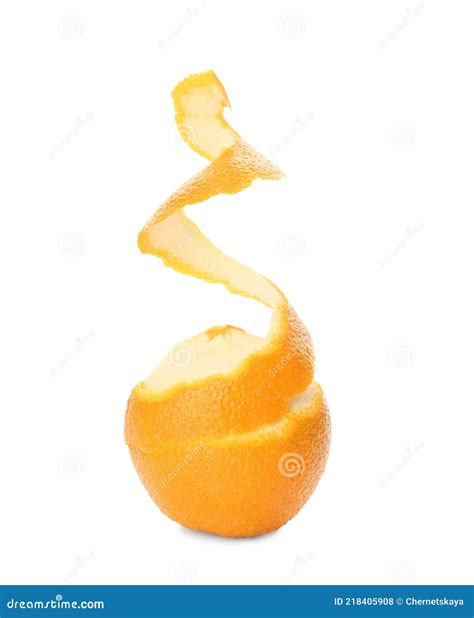 Orange Fruit with Peel on White Background Stock Photo - Image of citric, healthy: 218405908