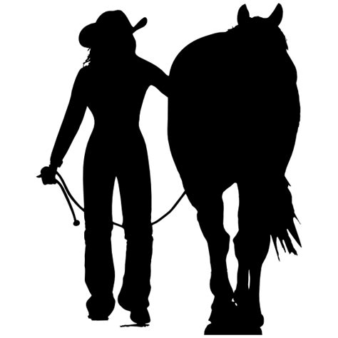 Gentle Cowgirl Walking Her Horse Sticker