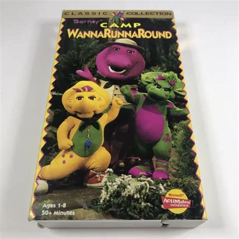 BARNEY - BARNEYS Camp WannaRunnaRound (VHS, 1997) Video SONGS Stephen ...