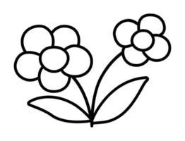 Flower Clipart Black And White Outline