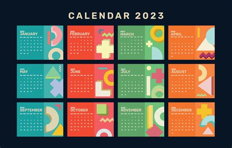 2023 Calendar Template 15375299 Vector Art at Vecteezy