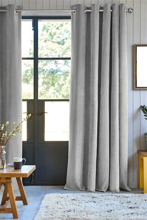 Premium Soft Light Grey Velvet Curtains Drapes Custom Modern - Etsy