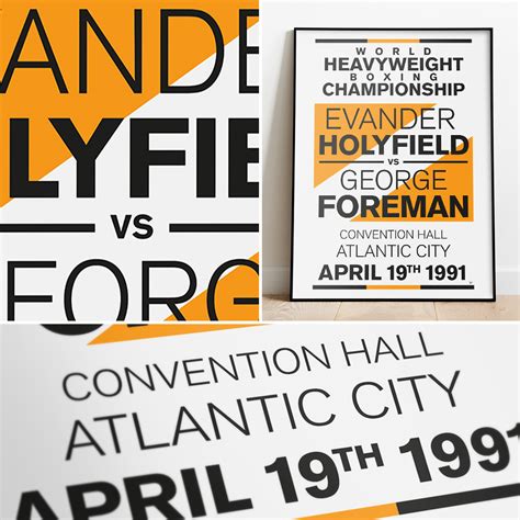 1991 MY Holyfield vs Foreman Typography Boxing Poster – CHUNGKONG