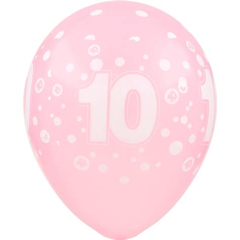 10th Birthday Balloons 6 Pack - Pink | BIG W