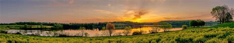 sunset, Lake, Panorama, Grass, Green, Landscape, Trees, Sun, Sky, Pennsylvania, Nature, Marsh ...