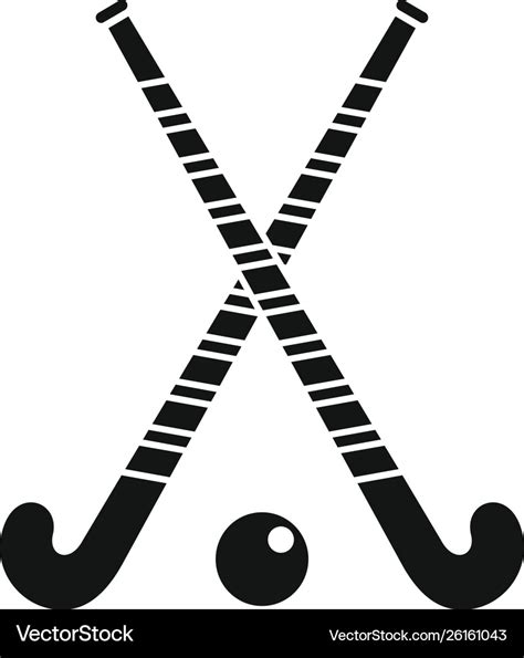 Field hockey crossed sticks icon simple style Vector Image