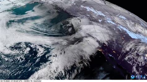 Satellite images show powerful storm hitting California