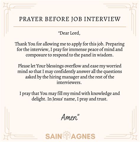 7 Prayers for Job Interview Success: Before and After - Saint Agnes ...