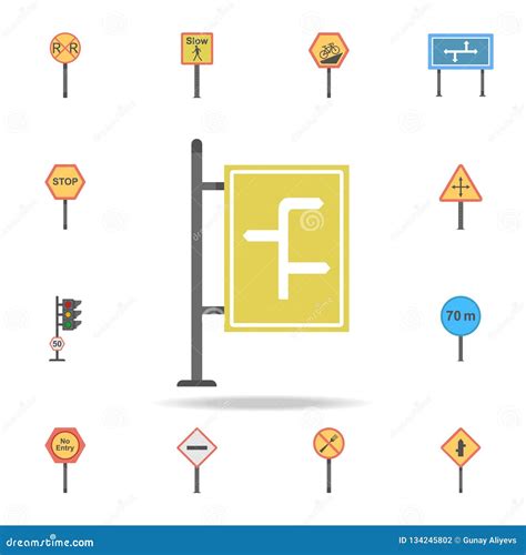 Driving Instructions Colored Icon. Detailed Set of Color Road Sign ...