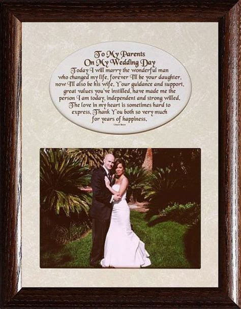 8x10 To My PARENTS On My WEDDING DAY Photo & Poetry Frame | Etsy