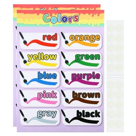 2pcs Color Chart, 11x17inch Color Chart Poster Color Words Tables Chart ...