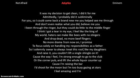 Eminem- I'm Not Afraid Lyrics - YouTube