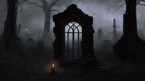 Halloween Ambience | Dark Haunted Graveyard & Relaxing Ambient Music ...