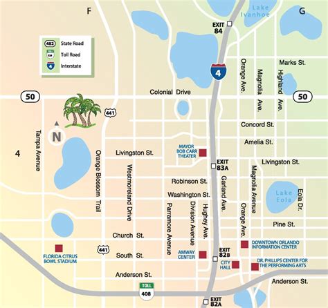 Orlando downtown tourist map - Ontheworldmap.com