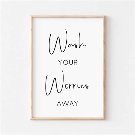 Wash Your Worries Away Printable. Bathroom Printable. Bathroom | Etsy