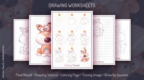 How to Draw a Fox. Step by Step Drawing Tutorial. Draw Guide. Simple ...