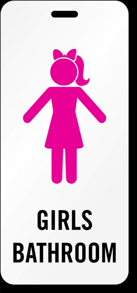 Girls Bathroom Sign with Pink Girl