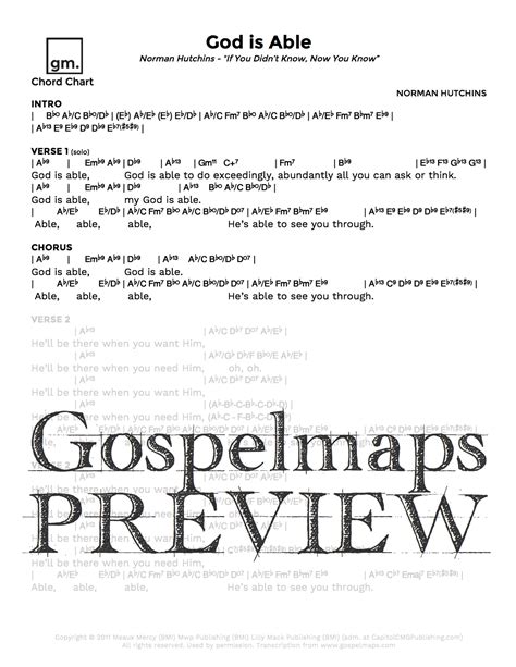 Gospelmaps | God is Able - Norman Hutchins, If You Didn't Know, Now You ...