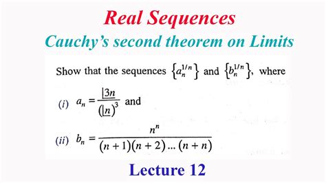 JEE Delight | Sequences (Real Analysis) | Lecture 12 | Cauchy's second ...