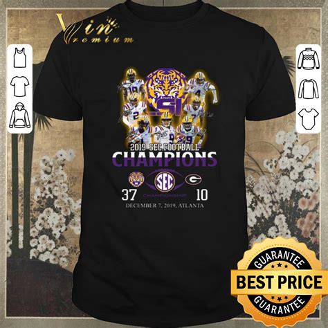 Original LSU Tigers signatures 2019 SEC Football Champions shirt ...