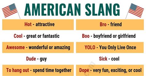 American Slang: List of 25 Essential American Slang You Shouldn't Miss! - ESL Forums