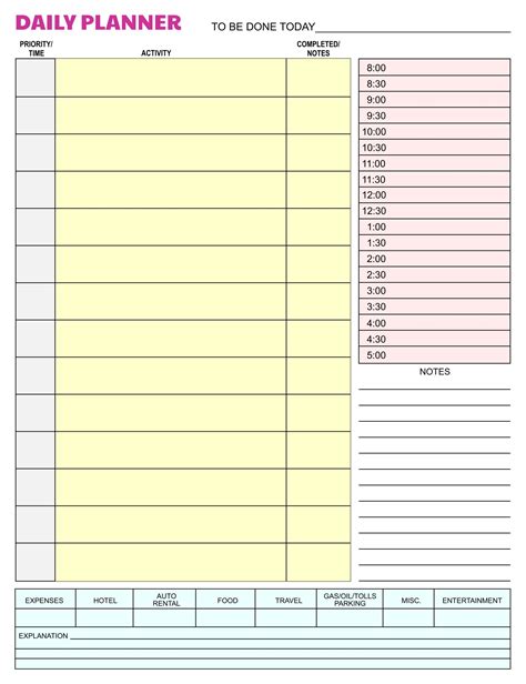 Best Images Of Day Planner Printable Printable Daily Planner With | The ...