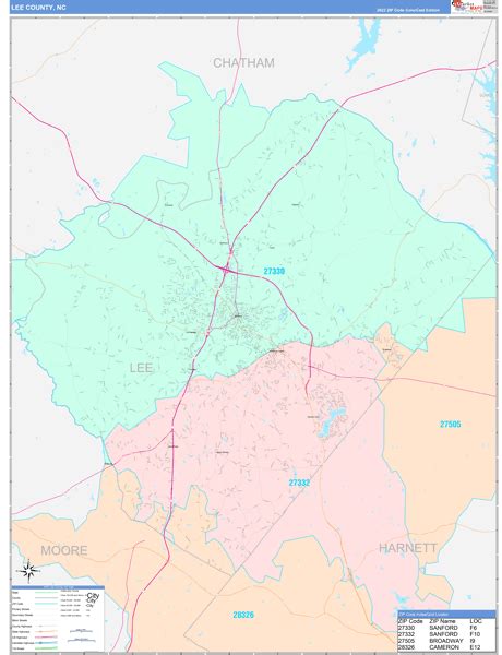 Wall Maps of Lee County North Carolina - marketmaps.com