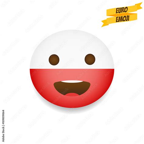 Euro emoji. Poland Flag Emoticon. Emoticon sport fan. Emoji isolated. Stock Illustration | Adobe ...