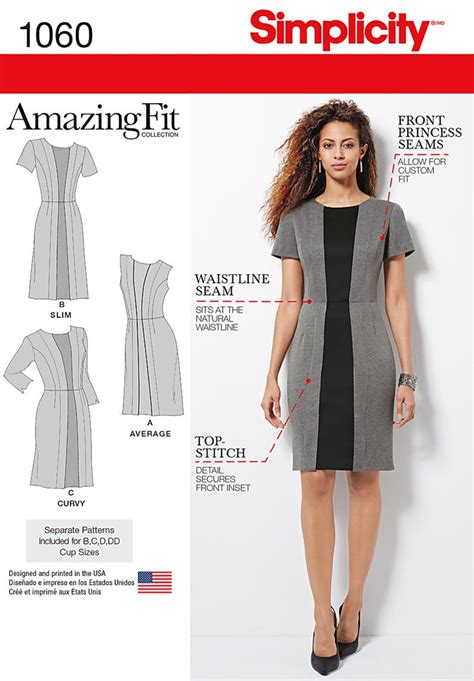 Simplicity 1060- Misses' & Plus Size Amazing Fit Dress | Plus size sewing, Simplicity dress ...