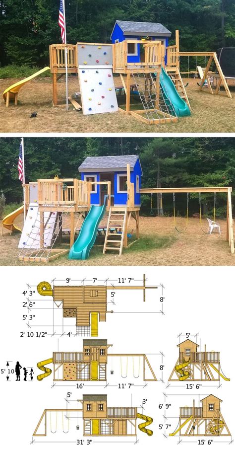 Playground Playhouse Plan (2‑Sizes) - Outdoor Diy