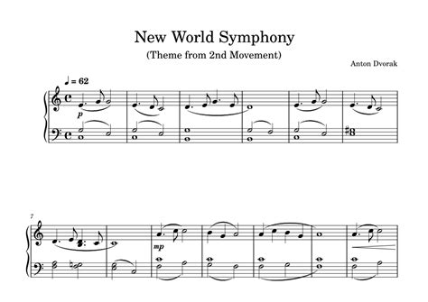 New World Symphony Sheet Music | Antonin Dvorak | Piano Solo